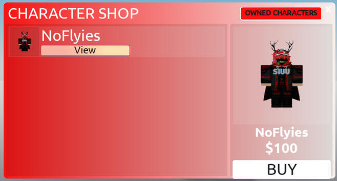 Character shop where you can purchase and equip new characters. Character shop where you can purchase and equip new characters.